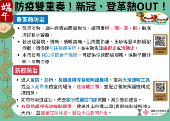 端午假期防疫不鬆懈　全民嚴防登革熱、新冠病毒侵襲